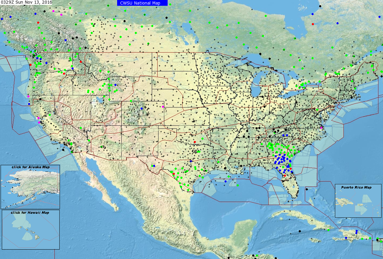 map of mesonet observations